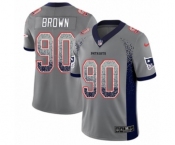 Youth Nike New England Patriots #90 Malcom Brown Limited Gray Rush Drift Fashion NFL Jersey