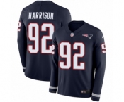Youth Nike New England Patriots #92 James Harrison Limited Navy Blue Therma Long Sleeve NFL Jersey