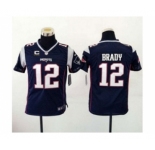 nike youth nfl jerseys new england patriots #12 brady blue[2015 new nike][patch C]