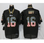 Men Nike St.Louis Rams #16 Jared Goff USA Flag Fashion Black Elite Jerseys