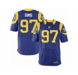 Men's Nike Los Angeles Rams #97 Eugene Sims Elite Royal Blue Alternate NFL Jersey