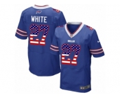 Men Nike Buffalo Bills #27 TreDavious White Elite Royal Blue Home USA Flag Fashion NFL Jersey