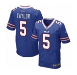 Men's Nike Buffalo Bills #5 Tyrod Taylor Elite Royal Blue Team Color NFL Jersey