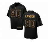 Men's Nike Buffalo Bills #90 Shaq Lawson Elite Black Pro Line Gold Collection NFL Jersey