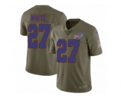 Men Nike Buffalo Bills #27 TreDavious White Limited Olive 2017 Salute to Service NFL Jersey