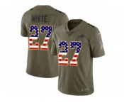 Men Nike Buffalo Bills #27 TreDavious White Limited Olive USA Flag 2017 Salute to Service NFL Jersey