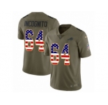 Men Nike Buffalo Bills #64 Richie Incognito Limited Olive USA Flag 2017 Salute to Service NFL Jersey