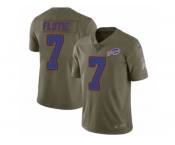 Men Nike Buffalo Bills #7 Doug Flutie Limited Olive 2017 Salute to Service NFL Jersey