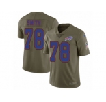 Men Nike Buffalo Bills #78 Bruce Smith Limited Olive 2017 Salute to Service NFL Jersey