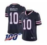 Men's Buffalo Bills #10 Cole Beasley Limited Navy Blue Inverted Legend 100th Season Football Jersey