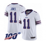 Men's Buffalo Bills #11 Zay Jones White Vapor Untouchable Limited Player 100th Season Football Jersey