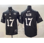 Men's Buffalo Bills #17 Josh Allen Black 2025 F.U.S.E. 'Gothic Cold Front Edition' With Farewell Patch & 4-Star C Patch Vapor Limited Football Stitched Jer