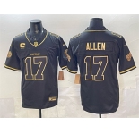 Men's Buffalo Bills #17 Josh Allen Black Gold 2025 F.U.S.E. “Rivalries” With 4-Star C Patch Vapor Limited Football Stitched Jersey