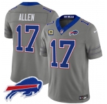 Men's Buffalo Bills #17 Josh Allen Gray F.U.S.E. 2026 Nickel City With 4-Star C Patch Vapor Football Stitched Jersey