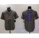 Mens Buffalo Bills #17 Josh Allen Grey Team Cool Base Stitched Baseball Jersey