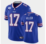 Men's Buffalo Bills #17 Josh Allen With C Patch Royal Vapor Untouchable Limited Stitched Jersey