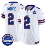 Men's Buffalo Bills #2 D.J. Moore White F.U.S.E. 2026 Inaugural Season at Highmark Stadium Patch Football Stitched Jersey
