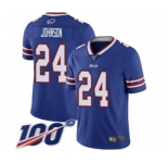 Men's Buffalo Bills #24 Taron Johnson Royal Blue Team Color Vapor Untouchable Limited Player 100th Season Football Jersey