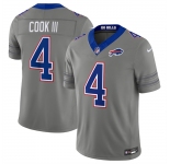 Men's Buffalo Bills #4 James Cook III Gray F.U.S.E. 2026 Nickel City Vapor Football Stitched Jersey