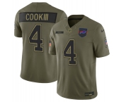 Men's Buffalo Bills #4 James Cook III Olive 2025 Salute to Service Limited Football Stitched Jersey