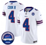 Men's Buffalo Bills #4 James Cook III White F.U.S.E. 2026 Inaugural Season at Highmark Stadium Football Stitched Jersey