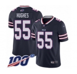 Men's Buffalo Bills #55 Jerry Hughes Limited Navy Blue Inverted Legend 100th Season Football Jersey