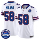 Men's Buffalo Bills #58 Matt Milano White F.U.S.E. 2026 Inaugural Season at Highmark Stadium Football Stitched Jersey