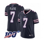 Men's Buffalo Bills #7 Doug Flutie Limited Navy Blue Inverted Legend 100th Season Football Jersey
