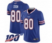Men's Buffalo Bills #80 Jason Croom Royal Blue Team Color Vapor Untouchable Limited Player 100th Season Football Jersey