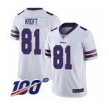 Men's Buffalo Bills #81 Tyler Kroft White Vapor Untouchable Limited Player 100th Season Football Jersey