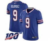 Men's Buffalo Bills #9 Corey Bojorquez Royal Blue Team Color Vapor Untouchable Limited Player 100th Season Football Jersey