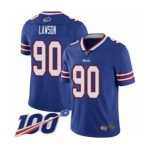 Men's Buffalo Bills #90 Shaq Lawson Royal Blue Team Color Vapor Untouchable Limited Player 100th Season Football Jersey