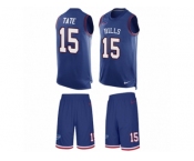 Men's Nike Buffalo Bills #15 Brandon Tate Limited Royal Blue Tank Top Suit NFL Jersey