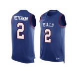 Men's Nike Buffalo Bills #2 Nathan Peterman Limited Royal Blue Player Name & Number Tank Top NFL Jersey