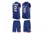 Men's Nike Buffalo Bills #2 Nathan Peterman Limited Royal Blue Tank Top Suit NFL Jersey