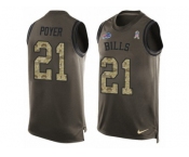 Men's Nike Buffalo Bills #21 Jordan Poyer Limited Green Salute to Service Tank Top NFL Jersey
