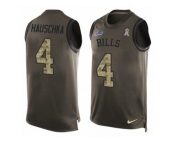 Men's Nike Buffalo Bills #4 Stephen Hauschka Limited Green Salute to Service Tank Top NFL Jersey