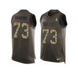 Men's Nike Buffalo Bills #73 Dion Dawkins Limited Green Salute to Service Tank Top NFL Jersey