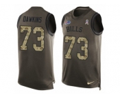 Men's Nike Buffalo Bills #73 Dion Dawkins Limited Green Salute to Service Tank Top NFL Jersey
