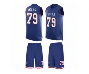 Men's Nike Buffalo Bills #79 Jordan Mills Limited Royal Blue Tank Top Suit NFL Jersey