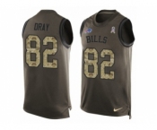 Men's Nike Buffalo Bills #82 Jim Dray Limited Green Salute to Service Tank Top NFL Jersey