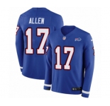 Nike Buffalo Bills #17 Josh Allen Limited Royal Blue Therma Long Sleeve NFL Jersey