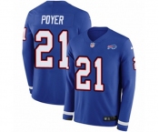 Nike Buffalo Bills #21 Jordan Poyer Limited Royal Blue Therma Long Sleeve NFL Jersey