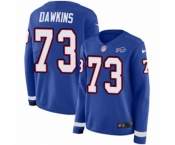 Nike Buffalo Bills #73 Dion Dawkins Limited Royal Blue Therma Long Sleeve NFL Jersey