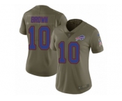 Women Nike Buffalo Bills #10 Corey Brown Limited Olive 2017 Salute to Service NFL Jersey