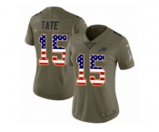 Women Nike Buffalo Bills #15 Brandon Tate Limited Olive USA Flag 2017 Salute to Service NFL Jersey