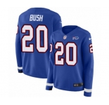 Women Nike Buffalo Bills #20 Rafael Bush Limited Royal Blue Therma Long Sleeve NFL Jersey