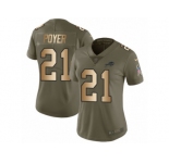 Women Nike Buffalo Bills #21 Jordan Poyer Limited Olive Gold 2017 Salute to Service NFL Jersey