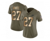 Women Nike Buffalo Bills #27 TreDavious White Limited Olive Gold 2017 Salute to Service NFL Jersey