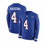 Women Nike Buffalo Bills #4 Stephen Hauschka Limited Royal Blue Therma Long Sleeve NFL Jersey